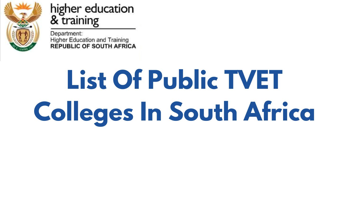 List Of Public TVET Colleges In South Africa