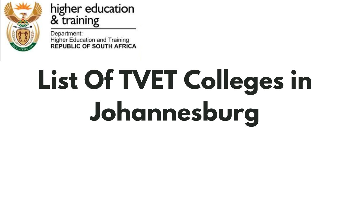 List Of TVET Colleges in Johannesburg
