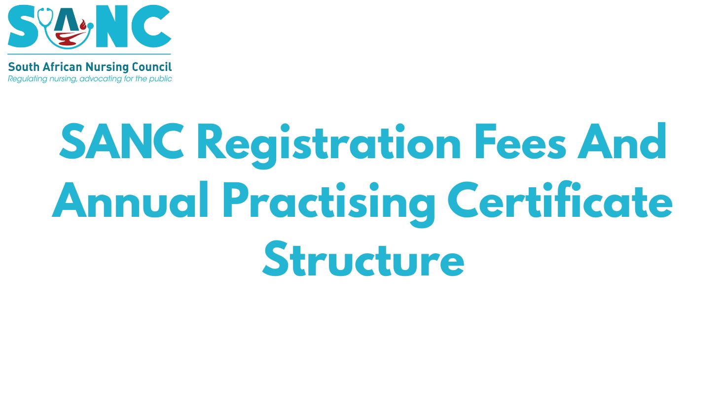 SANC Registration Fees And Annual Practising Certificate Structure