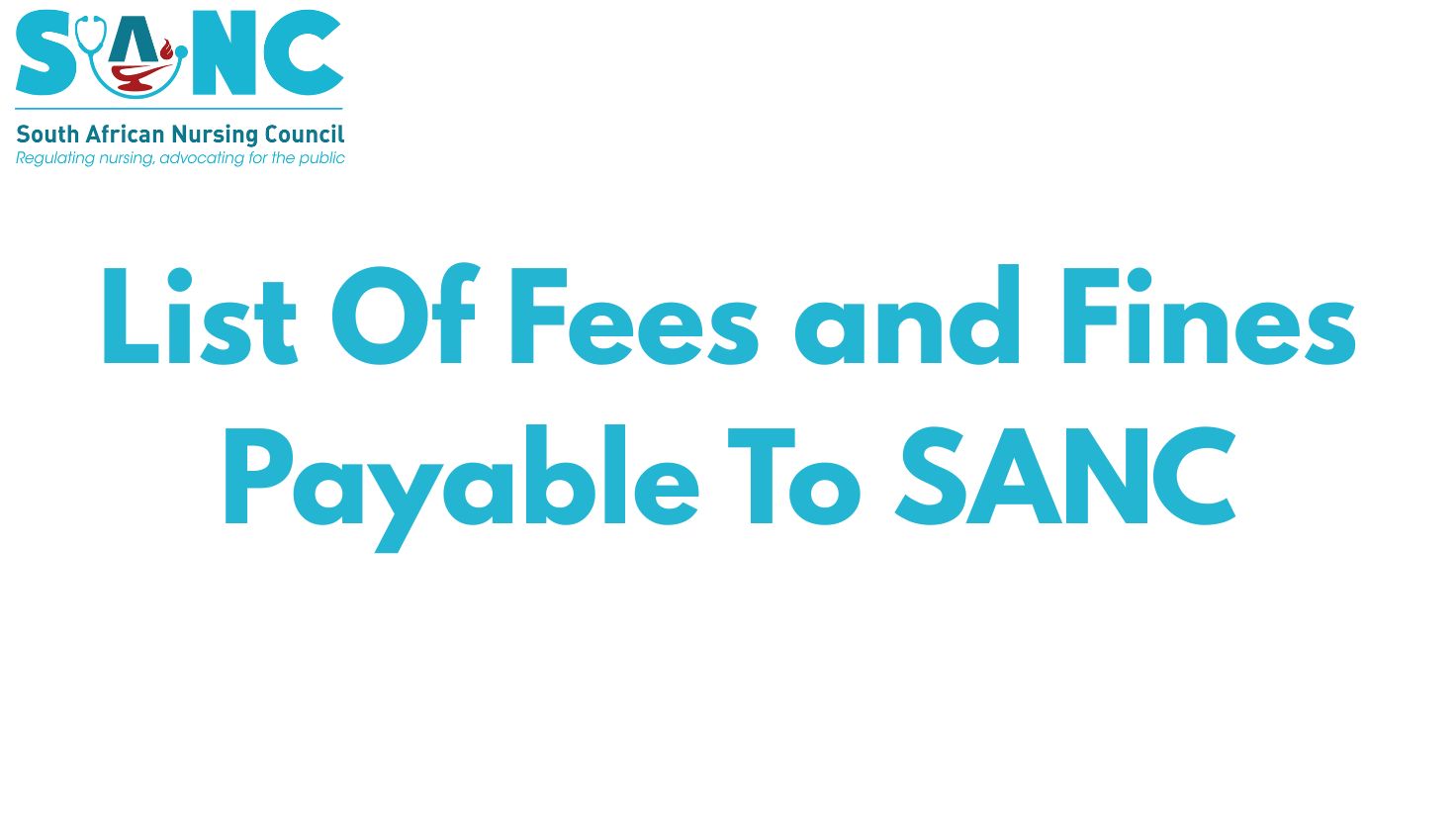 List Of Fees and Fines Payable To SANC